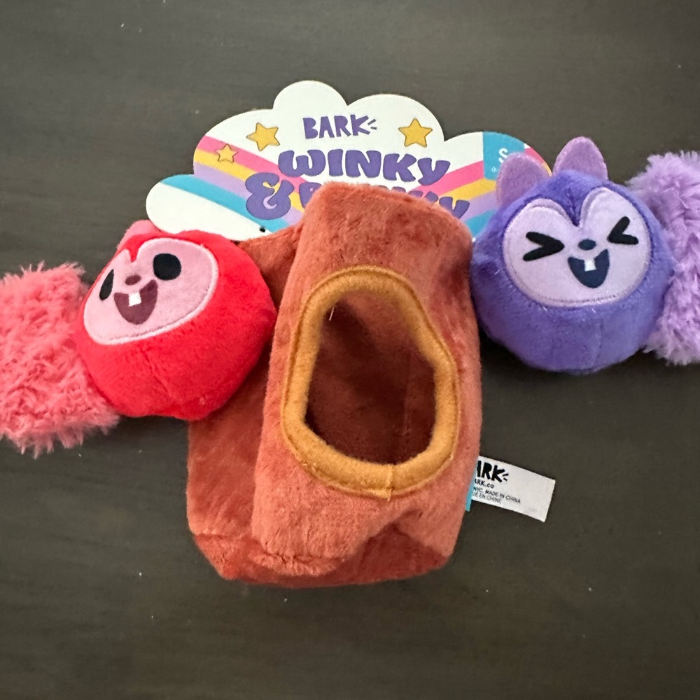 Barkbox Winky and Blinky Squeaky Squirrels BNWT Plush Toys
